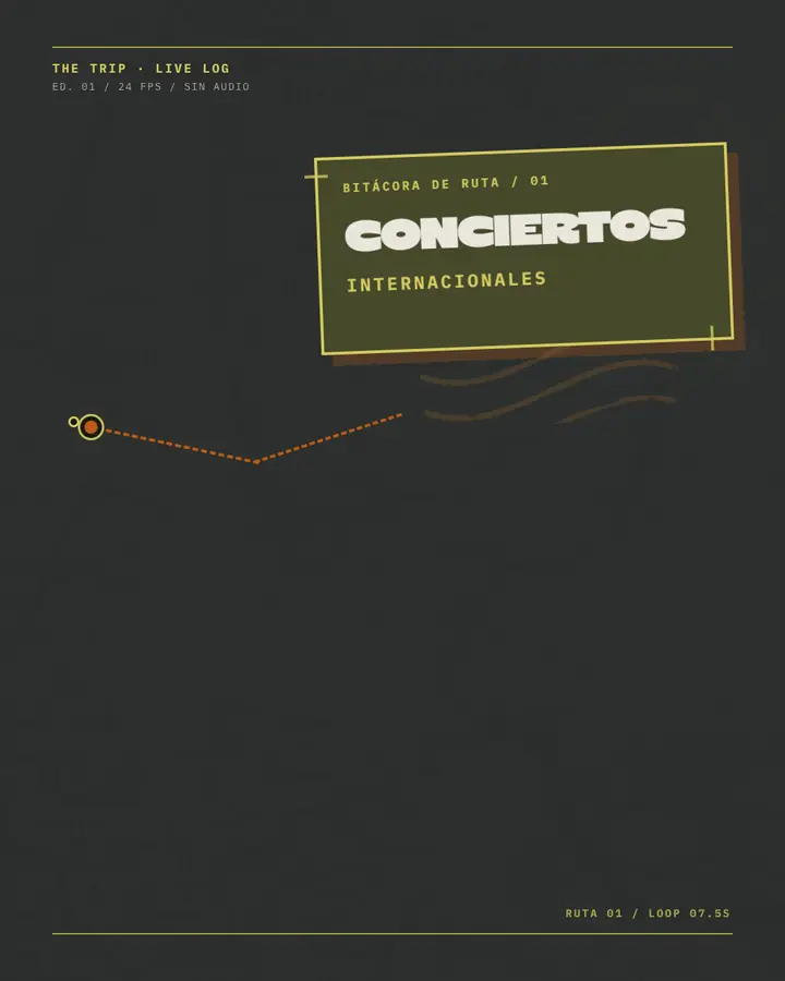 Bitácora de viaje para conciertos internacionales con entrada, hotel y traslados